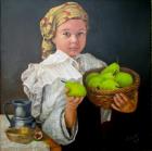 Danielle with basket of pears